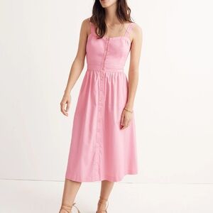 Madewell Pink Fleur Bow-Back Midi Dress Women’s - Size 10